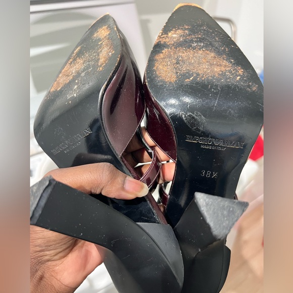 Wine Emporio Armani Sling Back Heel Sandals - Picture 4 of 5